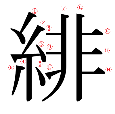 糸偏 の 漢字 14 画