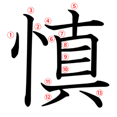 りっしんべんに真 慎 の漢字の意味や読み方や部首や画数や熟語や書き方や異体字は モアイライフ More E Life
