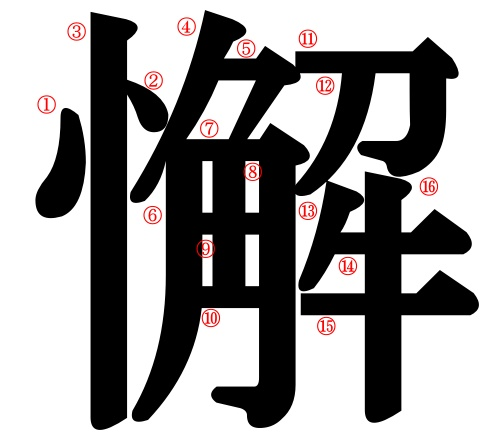 りっしんべんに解 懈 の漢字の意味や読み方や部首や画数や熟語や書き方や異体字は モアイライフ More E Life